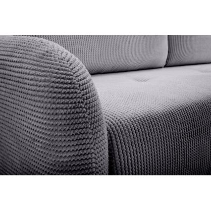 Ausziehbares, gepolstertes Dreisitzer-Sofa CLOUDY, grau