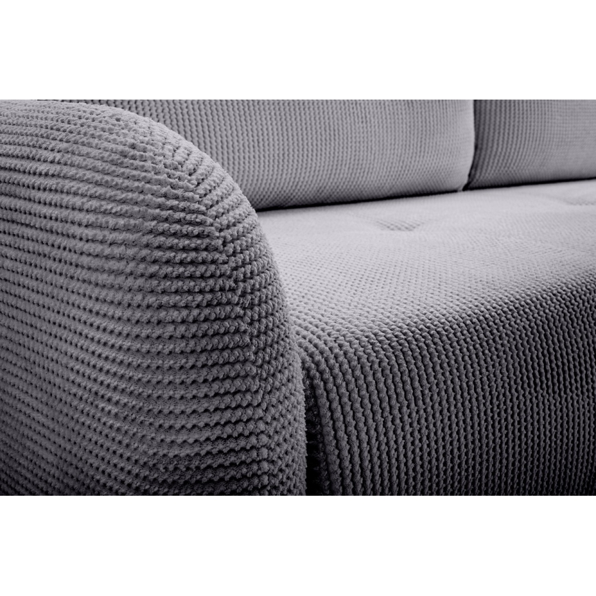 Ausziehbares, gepolstertes Dreisitzer-Sofa CLOUDY, grau