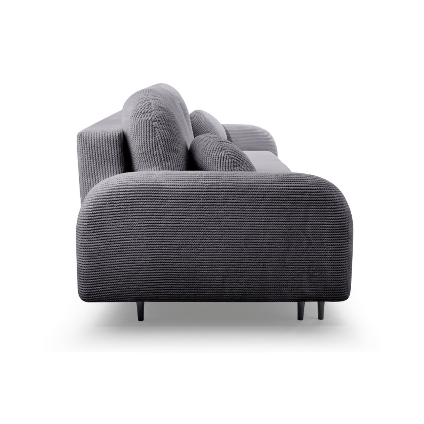 Ausziehbares, gepolstertes Dreisitzer-Sofa CLOUDY, grau