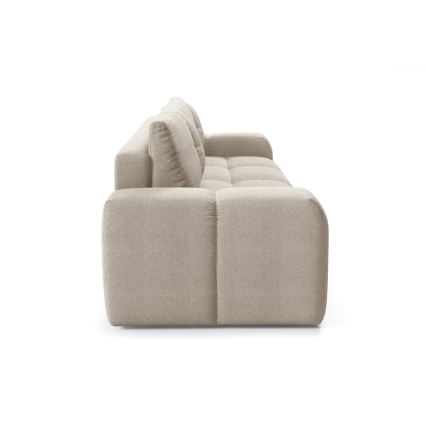 Ausziehbares, gepolstertes Dreisitzer-Sofa mit Stauraum ALMADA, beige