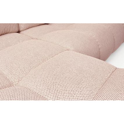 Ausziehbares, gepolstertes L-Ecksofa ALMADA mit Stauraum, links, rosa