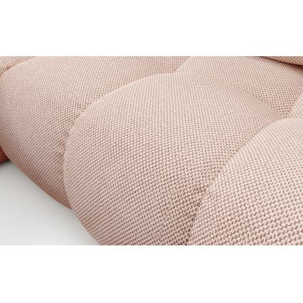 Ausklappbares, gepolstertes Ecksofa in L-Form mit Stauraum, links, rosa ALMADA