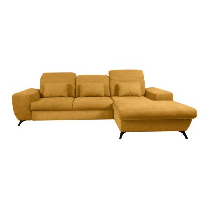 Gepolstertes Ecksofa ALTA mit Schlaffunktion und Stauraum, L-Form rechts, gelb
