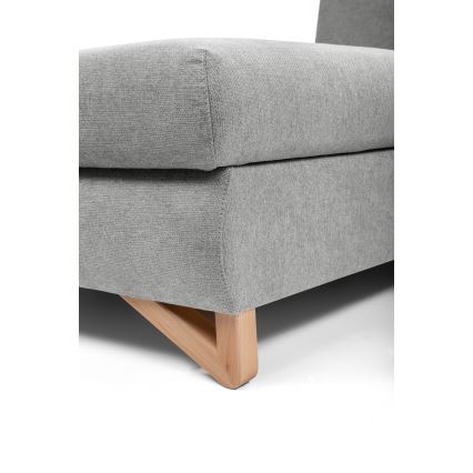 AVESTA komfortable, gepolsterte Eckgarnitur mit Schlaffunktion und Stauraum in L‑Form, links, grau