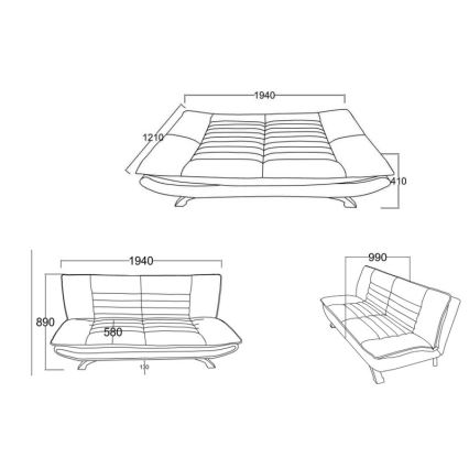 Ausziehbares Zweisitzer-Sofa AIRI, Beige