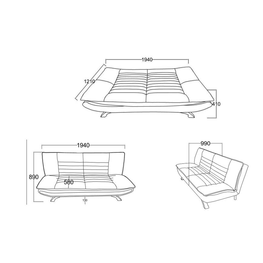 Ausziehbares Zweisitzer-Sofa AIRI, Beige