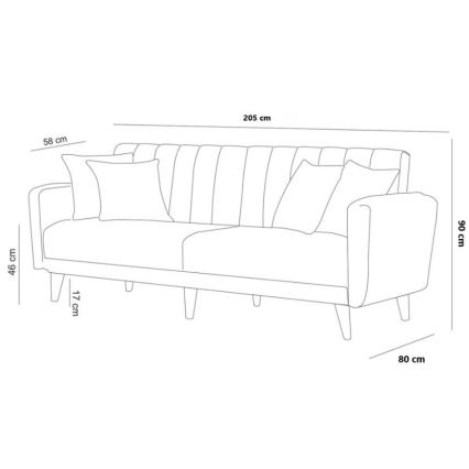 Ausziehbares Zweisitzer-Sofa KITO – Grau