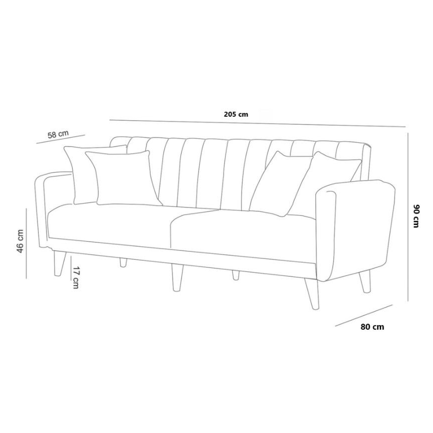 Ausziehbares Zweisitzer-Sofa KITO – Grau