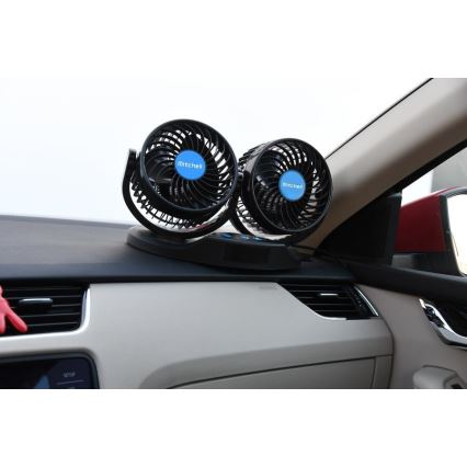 Auto-Lüfter für das Armaturenbrett mit Thermometer 9W/12V schwarz