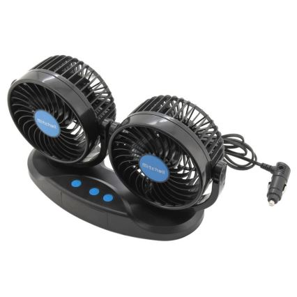 Auto-Lüfter für das Armaturenbrett mit Thermometer 9W/12V schwarz