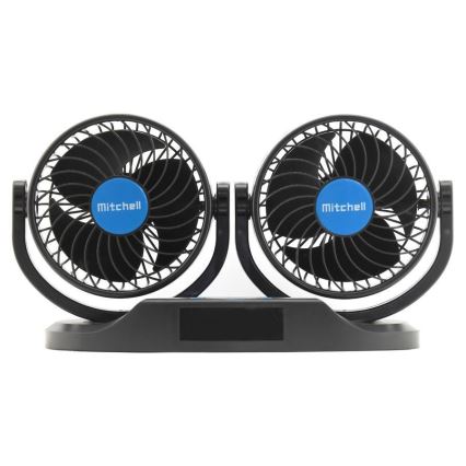 Auto-Lüfter für das Armaturenbrett mit Thermometer 9W/12V schwarz
