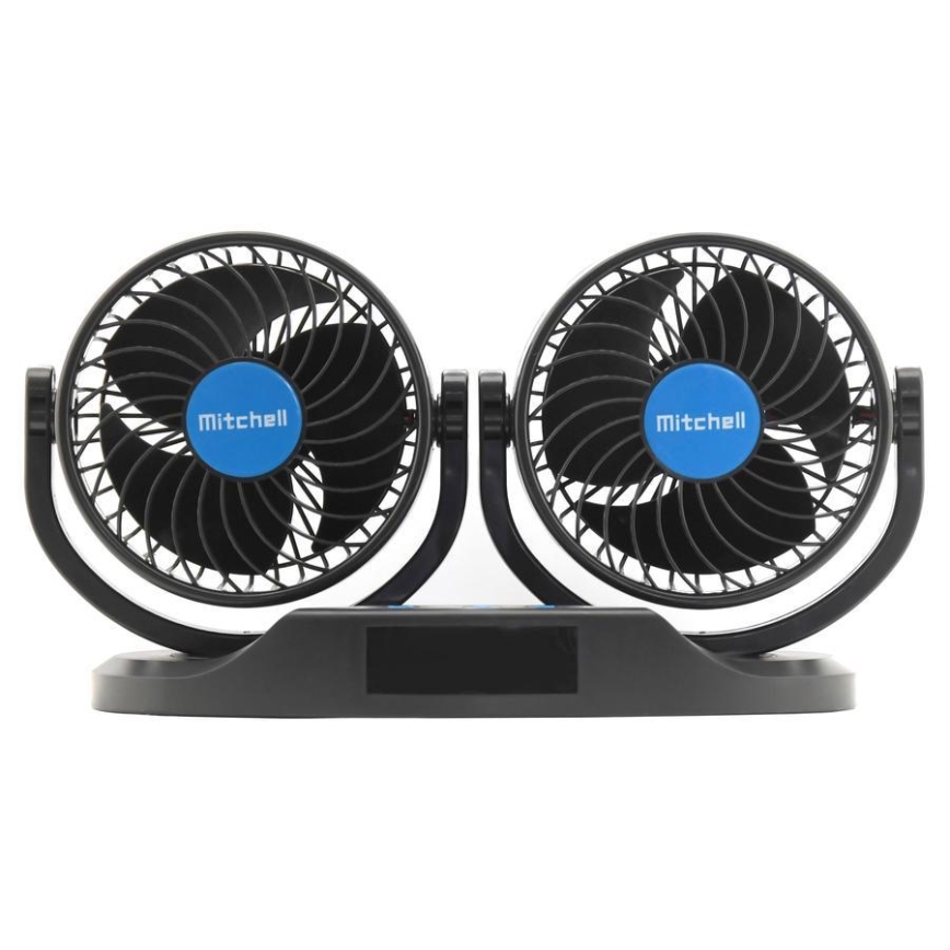 Auto-Lüfter für das Armaturenbrett mit Thermometer 9W/12V schwarz