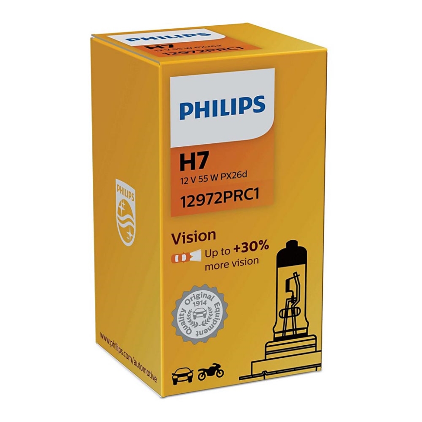 Autoglühbirne Philips VISION 12972PRC1 H7 PX26d/55W/12V