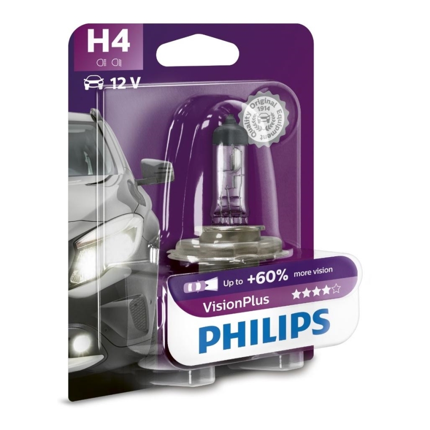 Autoglühbirne Philips VISION PLUS 12342VPB1 H4 P43t-38/55W/12V