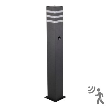 Auβenleuchte mit Sensor TEKSAS 1xE27/12W/230V IP44 74 cm Graphit
