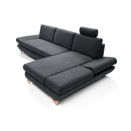 AVESTA Ecksofa, ausziehbar, gepolstert, mit Stauraum, L‑Form, rechts, Anthrazit