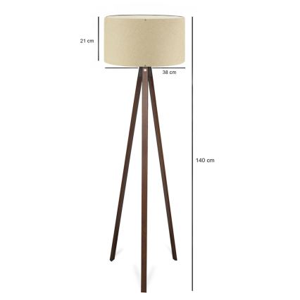 AYD 1xE27/40W/230V Stehlampe beige/braun
