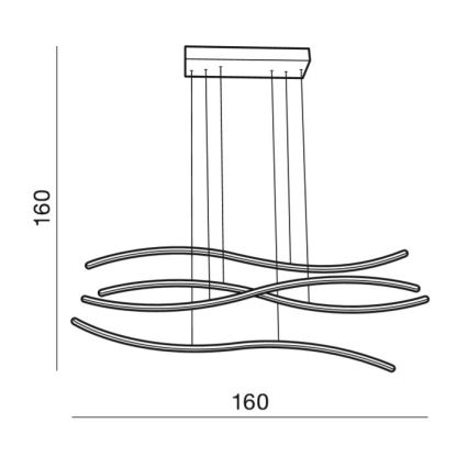 Azzardo AZ2913 - WAVES LED-dimmbare Pendelleuchte mit Kabelaufhängung LED/70W/230V