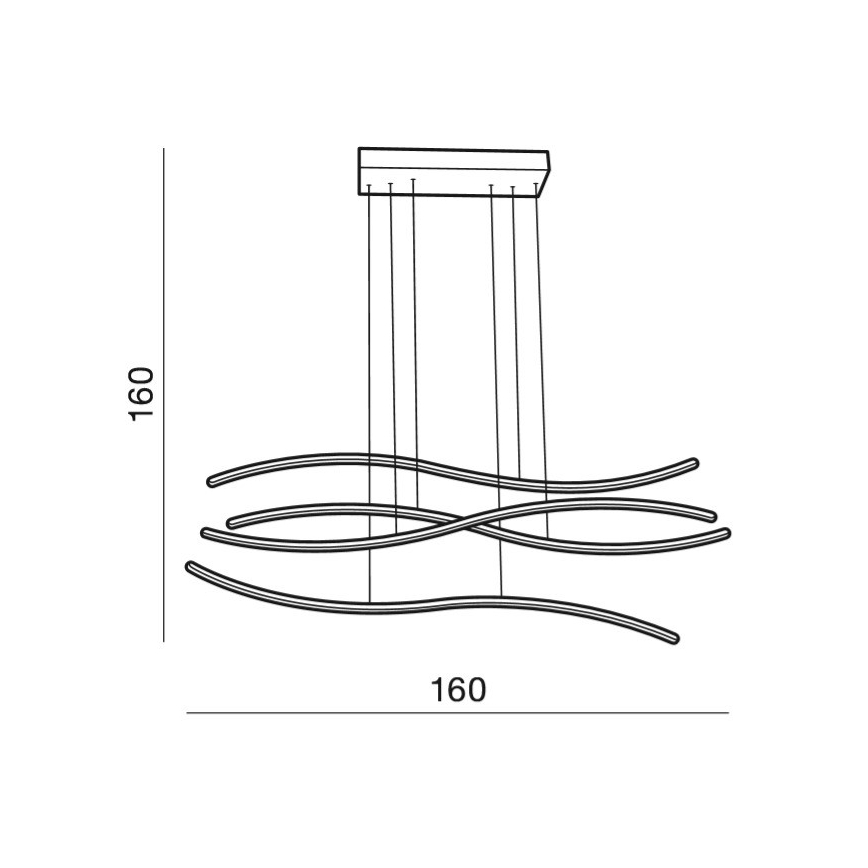 Azzardo AZ2913 - WAVES LED-dimmbare Pendelleuchte mit Kabelaufhängung LED/70W/230V