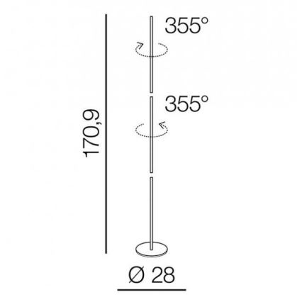 Azzardo AZ3205 - LED Stehlampe TETA LED/33W/230V