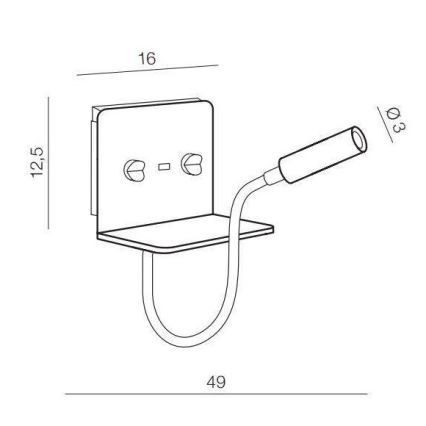 Azzardo AZ4417 - Flexible, kleine LED-Leuchte mit Ablage VERA 1xLED/5W/230V + 1xLED/6W weiß