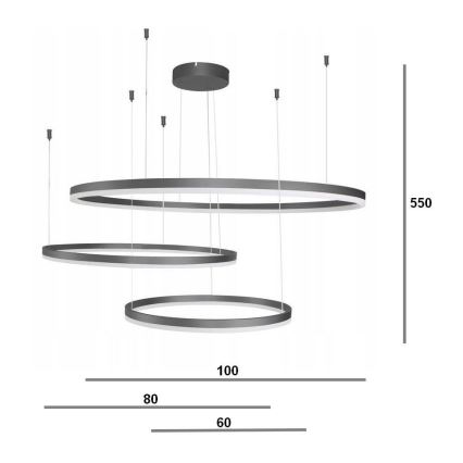 Azzardo AZ4707 - LED-Pendelleuchte HALO an Stahlseil LED/130W/230V schwarz