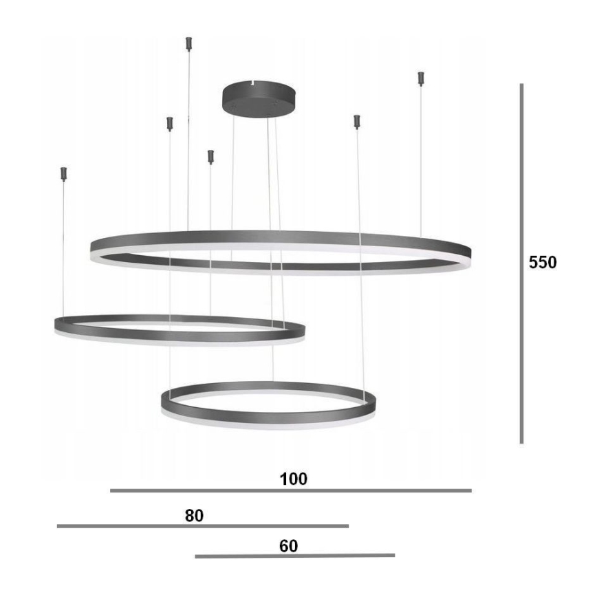Azzardo AZ4707 - LED-Pendelleuchte HALO an Stahlseil LED/130W/230V schwarz