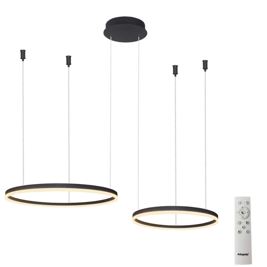 Azzardo AZ4978 - Dimmbare LED-Hängeleuchte an Schnur HALO LED/90W/230V schwarz + Fernbedienung