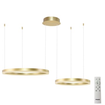 Azzardo AZ4979 - Dimmbare LED-Hängeleuchte an Schnur HALO LED/90W/230V golden + Fernbedienung