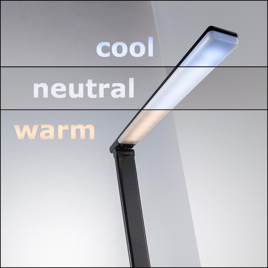 B.K. Licht 1004 – Dimmbare LED-Tischlampe mit Touch-Funktion und USB LED/5W/230V schwarz