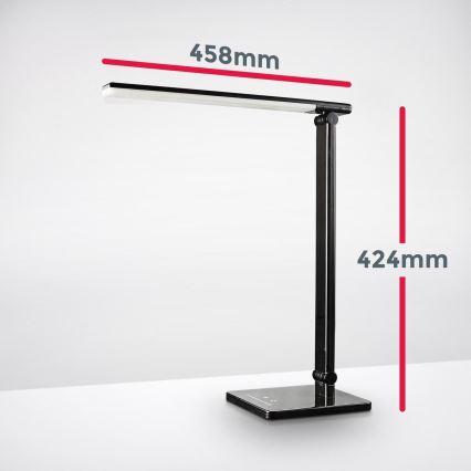 B.K. Licht 1004 – Dimmbare LED-Tischlampe mit Touch-Funktion und USB LED/5W/230V schwarz
