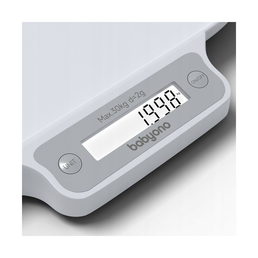 BabyOno - Elektronische Waage für Kinder bis 30 kg 3xAAA