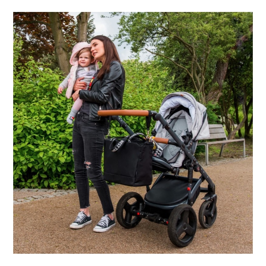 BabyOno - Wickeltasche für Kinderwagen Best Time Ever schwarz
