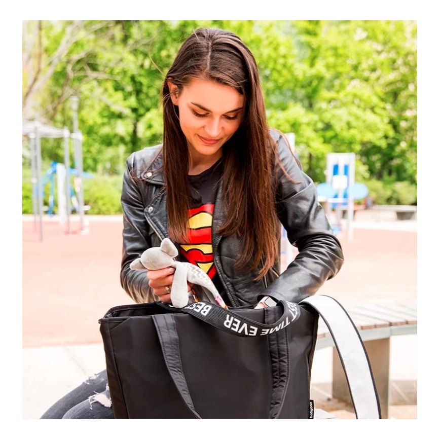 BabyOno - Wickeltasche für Kinderwagen Best Time Ever schwarz