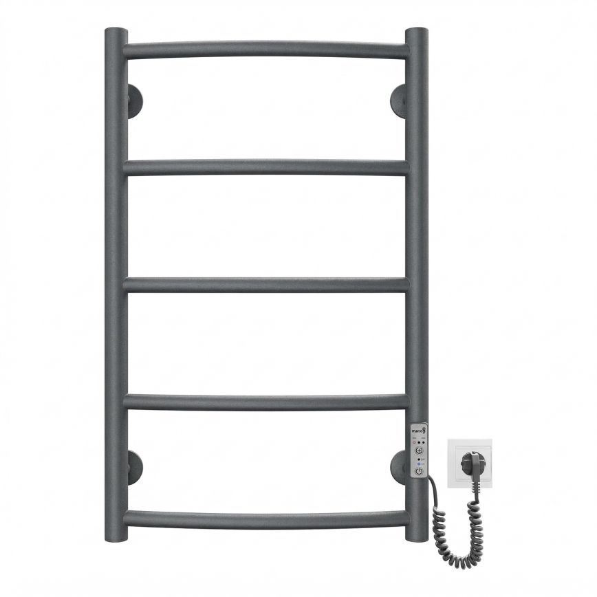 Bad-Handtuchheizkörper CLASSIC 65W/230V 66x42 cm Edelstahl/Anthrazit, rechts