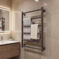 Bad-Handtuchheizkörper INOX FLAT 122W/230V 57x43 cm Edelstahl/Anthrazit