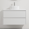 Badeunterschrank mit Waschbecken TRONDHEIM/VIKEDAL 90x57x46 cm weiß
