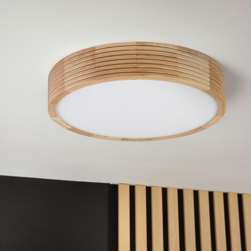 Badezimmer-Deckenleuchte LINARO 3xE27/15W/230V IP54 Eiche Ø 37 cm