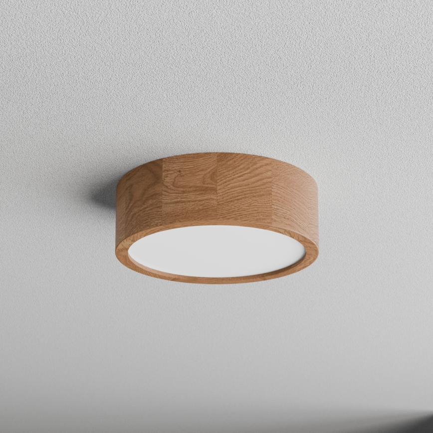 Badezimmer-Deckenleuchte mit Sensor CLEO 2xE27/24W/230V Ø 27,5 cm IP54 Eiche