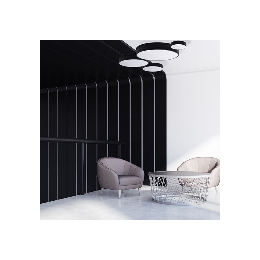 Badezimmer-Deckenleuchte mit Sensor CLEO 2xE27/24W/230V Ø 30 cm schwarz IP54