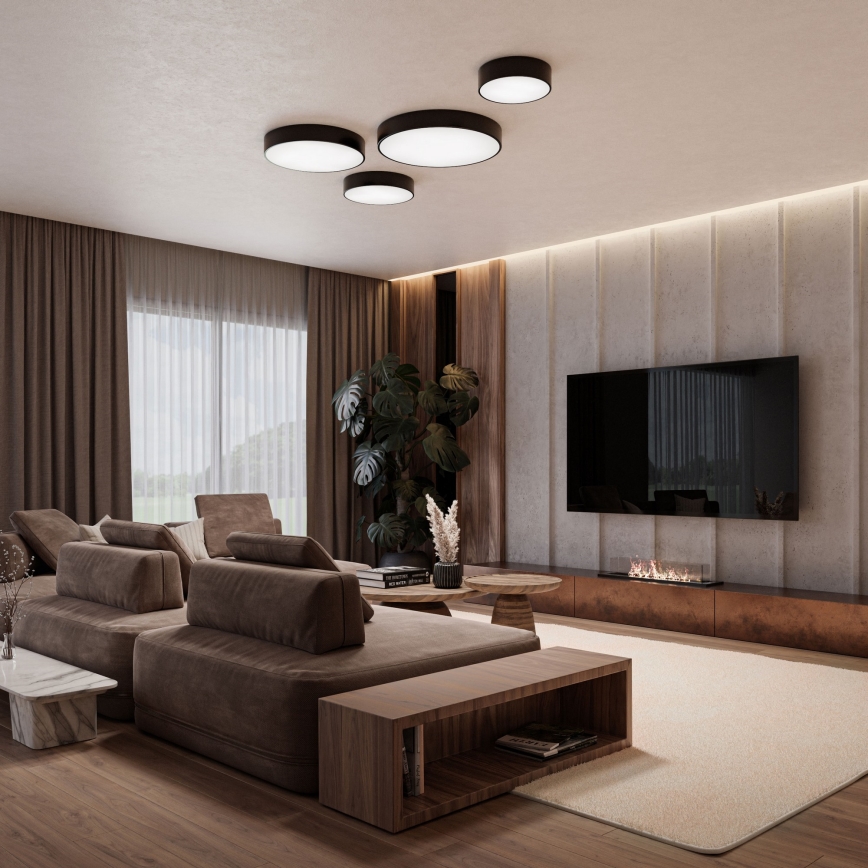 Badezimmer-Deckenleuchte mit Sensor CLEO 3xE27/24W/230V Ø 40 cm schwarz IP54