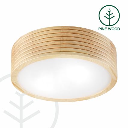 Badezimmer-Deckenleuchte NATURAL MODERN 2xE27/15W/230V IP54 Ø 27,5 cm Kiefer