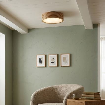 Badezimmer-Deckenleuchte OAK 2xE27/15W/230V IP54, Eiche, Ø 27 cm