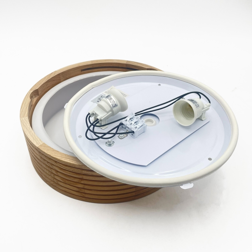 Badezimmer-Deckenleuchte OAK 2xE27/15W/230V IP54, Eiche, Ø 27 cm