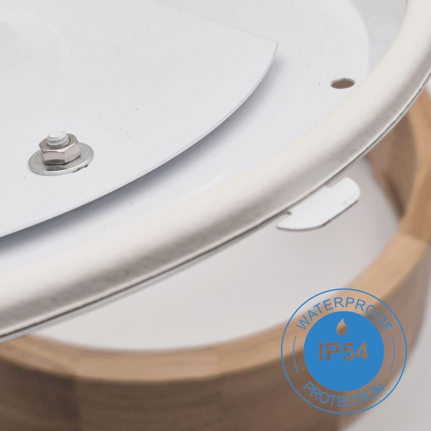 Badezimmer-Deckenleuchte OAK 3xE27/15W/230V Eiche Ø 37 cm IP54