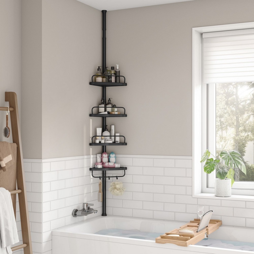 Badezimmer-Eckregal DEX, schwarz