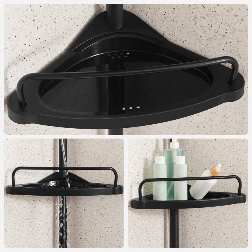 Badezimmer-Eckregal DEX, schwarz