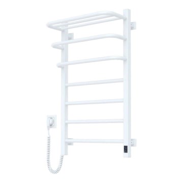 Badezimmer-Elektro-Heizkörper mit Thermostat FORTIS 350W/230V 80,6 cm IP44 weiß links eckig