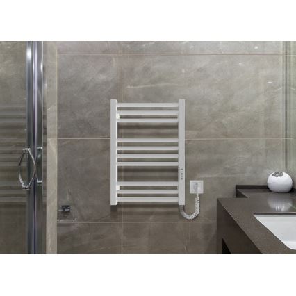 Badezimmer-Handtuchheizkörper HF DERBY 100W/230V 57x43 cm weiß rechts