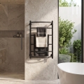 Badezimmer-Handtuchheizkörper INOX CLASSIC 122W/230V 57x53 cm Edelstahl/Anthrazit